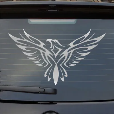 Produktbild von Heckscheibenaufkleber Adler Tribal Eagle Tattoo Vogel KFZ 55x55 cm Silber Auto Aufkleber Sticker