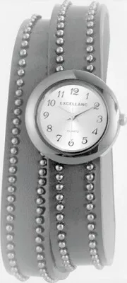 Produktbild von Damenuhr Armbanduhr Wickelband grau Kunstleder Analog kleines Ziffernblatt