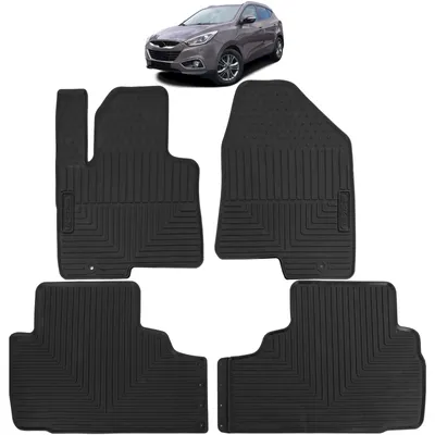 Image de Tapis de sol en caoutchouc de qualité, avant et arrière, pour Hyundai ix35, modèles de 2009 à 2015