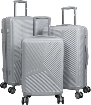 Produktbild von Kofferset Trolleyset 3 teilig Alcudia Hartschale Reisekoffer ABS silber