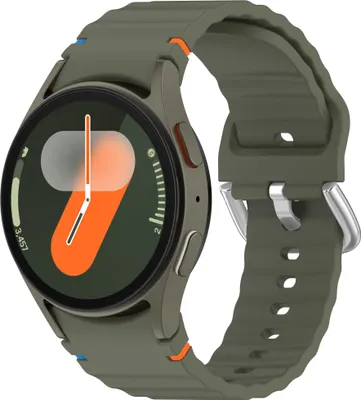 Image de INF Bracelet Samsung Watch 7 avec boucle argentée - Vert armée
