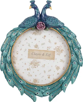 Productafbeelding van Clayre & Eef fotolijst, diameter 13 cm, blauw, kunststof