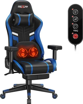 Produktbild von Douxlife® GC-RC03 Gaming-Stuhl Bürostühle Massage Ergonomisches mit Rückenlehne, Blau