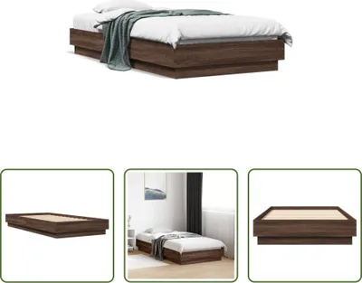 Produktbild von The Living Store Bettgestell Braun Eichen-Optik 90x190 cm Holzwerkstoff