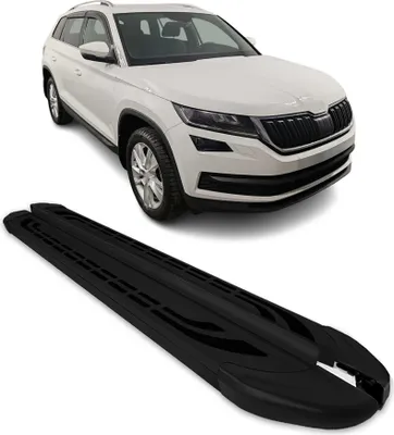 Image de Marchepieds Latéraux pédale pour Skoda Kodiaq 2017-2023 Aluminium Noir 2x