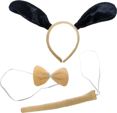 Produktbild von HUNDE Kostüm Set Stirnband Schwanz Fliege