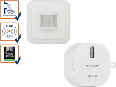 Produktbild von SmartHome Funk-Schalterset mit Bewegungmelder + Mini-Einbauschalter bis 1000W