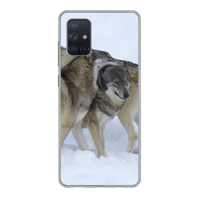 Produktbild von MuchoWow® Handyhülle Schutzhülle Hülle für Samsung Galaxy A51 Wolf - Europa - Schnee Silikon Softcase Handy Hülle - Schutzabdeckung