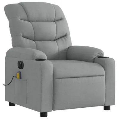 Image de Fauteuil de massage électrique Tissu gris clair 93 x 75 x 99 cm