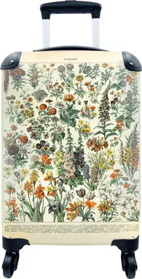 Produktbild von MuchoWow® MuchoWow® Koffer Handgepäck Trolley Rollkoffer Kleine Reisekoffer mit 4 Rollen - Blumen - Pflanzen - Vintage - Adolphe Millot - Kunst - Cabin Size < 55x40x23 cm & 55x40x20 cm - Fotokoffer -