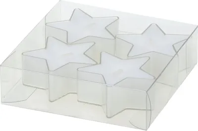 Produktbild von Teelichter "Stern" Weiß 4er-Pack, 5 Stunden