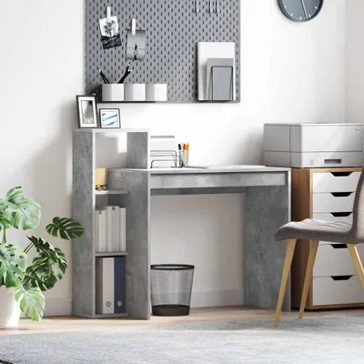Zdjęcie produktu dla Maison Exclusive - Biurko betonowe, szare, z płyty drewnopodobnej, 100 x 40 x 90 cm