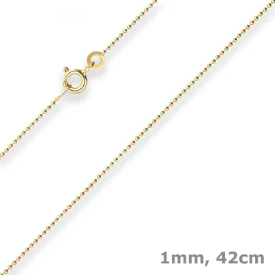 1mm-Kugelkette-aus-333-Gelbgold-42cm