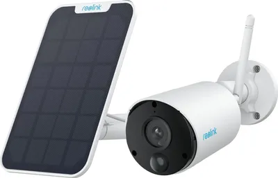 Zdjęcie produktu dla Kamera monitoringu zewnętrzna Reolink 2K z akumulatorem, bezprzewodowa kamera solarna Wi-Fi do użytku zewnętrznego, wyposażona w detekcję ruchu PIR i sztuczną inteligencję, z Wi-Fi 2,4 GHz, podczerwienią do obserwacji w nocy, funkcją time-lapse, dwukierunkowym audio, odpornością na warunki atmosferyczne. Model Argus Eco 3MP z panelem słonecznym