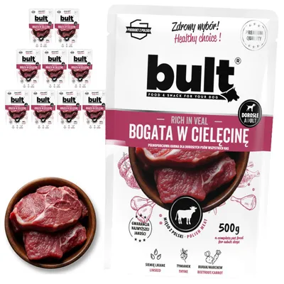 Produktbild von BULT | Hundefutter Kalbfleisch - Nassfutter Set 10x500g Beutel - Hunde Nassfutter fur Hund