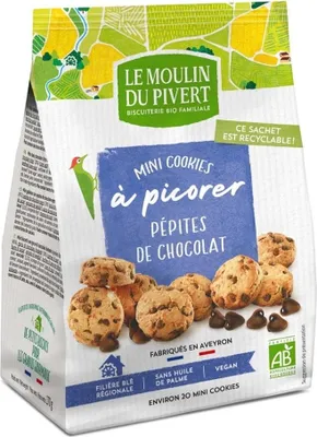 Image de Mini-biscuits - Gouttes de chocolat 170g