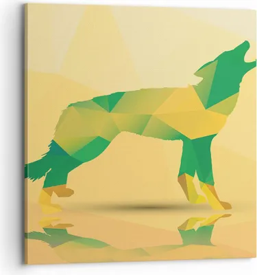Produktbild von Bild auf Leinwand - Leinwandbild - Wolf modern Grafik - 70x70cm - Wand Bild - Wanddeko - Wandbilder - Leinwanddruck - Bilder - Kunstdruck - Wanddekoration - Leinwand bilder - Wandkunst - AC70x70-2809