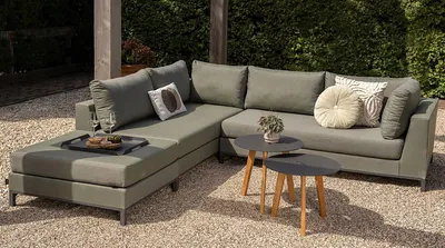 Produktbild von home24 Loungesofa - 3-teilig - Aluminium / Webstoff