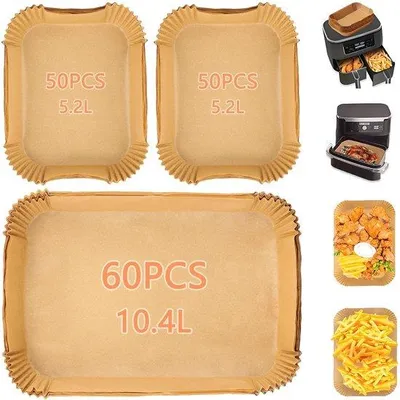Obrázok produktu pre Papier na pečenie do fritézy na horúci vzduch, 10,4 l, štvorcový, pre nádoby s objemom 5,2–10,4 l