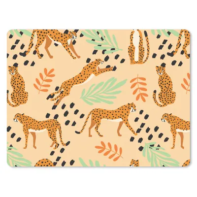 Produktbild von MuchoWow® Mauspad Mousepad Muster - Gepard - Blätter 40x30 cm - Mousepads - Maus Mat - Pad - Mausunterlage - Anti Rutsch