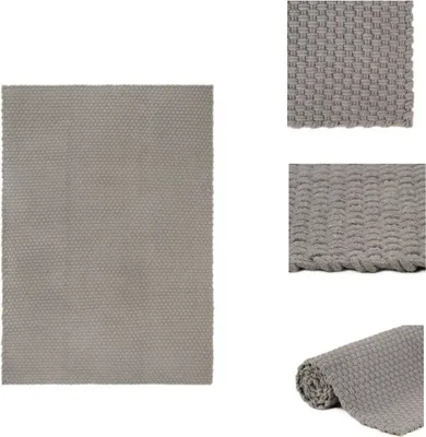Produktbild von vidaXL Teppich Rechteckig Grau 160x230 cm Baumwolle -  Teppiche