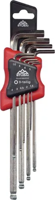 Produktbild von STUBAI 6-kant Stiftschlüssel-Drehalterset 9-tlg.