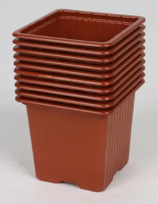 Image de 24x BURI Pots de culture 10er 8cm Angulaire Terracotta Pots à semis