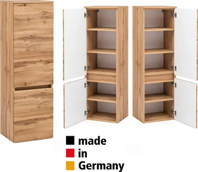 Produktbild von Badezimmerschrank 40 cm breit VIDAGO-03 in Wotan Eiche Nb., B/H/T: ca. 40/130/35 cm
