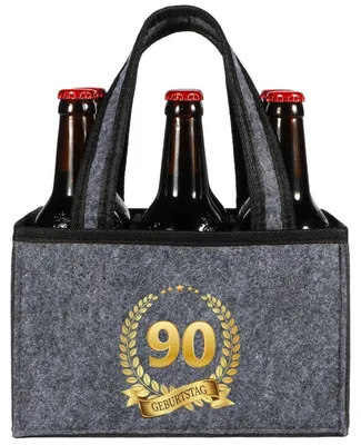 Produktbild von Filz Tasche für 6 Flaschen, Geschenk 90. Geburtstag, Männer Geschenke