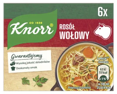 Obrázok produktu pre Rosół wołowy Knorr 6 sztuk po 60 g