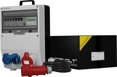 Produktbild von Stromverteiler TD-S/FI SKH 32A 2x230V Kabel Drehstromzähler MID Doktorvolt® 9870