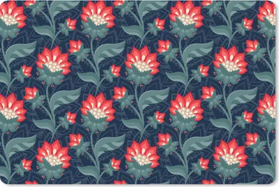 Produktbild von MuchoWow® Schreibtischunterlage Design - Blumen - Rot 60x40 cm - XXL Mauspad - Großes Mauspad