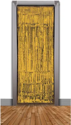 Produktbild von Rubies Glänzender Gold-Lametta Türvorhang 240x94cm für festliche Party-Dekorationen