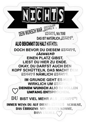 Produktbild von Spreadshirt Nichts Schenken Spruch Geschenkidee Sticker Aufkleber, 10 x 10 cm, Transparent glänzend