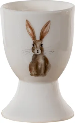 Image de Clayre & Eef Coquetier 40 ml Beige Marron Porcelaine Lapin