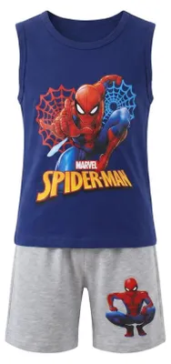 Produktbild von Marvel Spiderman Kinder kurz Pyjama Schlafanzug - Grau, 104