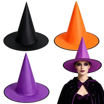 3er-Set Hexenhüte aus Polyester für Halloween-Kostüme
