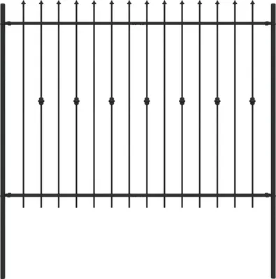 Produktbild von vidaXL Spießzaun Asten Schwarz 200 x 200 cm Pulverbeschichteter Stahl