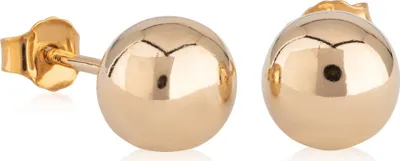 Produktbild von Paar 8mm Kugel Ohrstecker Vergoldet Ohrschmuck Ohrringe Kugelstecker Gold 5054
