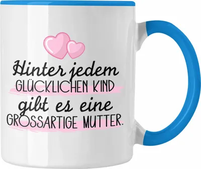 Produktbild von Trendation - Mama Tasse Geschenk für Mutter von Kinder Sohn Tochter Muttertag Muttertagsgeschenk Beste Mama Danke Weihnachten Geburtstag Lustig (Blau)
