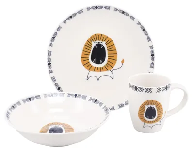Obrázok produktu pre CreaTable, 25053, Safari, lev, detský set, 3-dielny, keramika