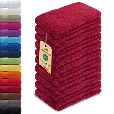 Produktbild von 10er-Set ARIZONA Handtuch-Serie von AR Line – 100% Baumwolle, 500 g/m², 10er-Set Gästetücher 30x50 cm, Burgund