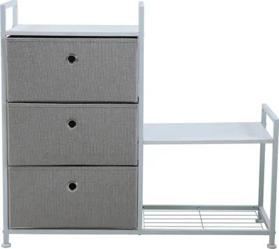 Produktbild von SVITA RUNA 3-Schubladen-Regal Universales Regalsystem Metall Weiß/Hellgrau