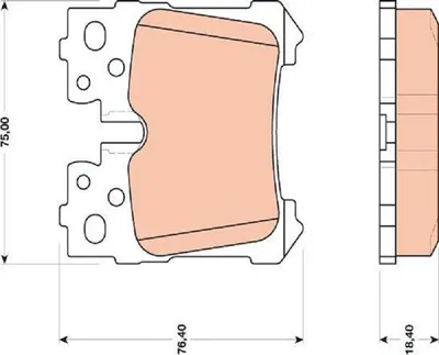 Produktbild von Trw Bremsbelagsatz, Scheibenbremse Hinterachse GDB3475
