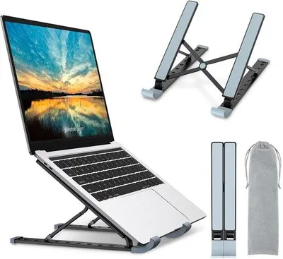 Produktbild von Famanu Laptopständer - Aluminium Tragbarer Laptop Kühlungsständer - Verstellbare Notebook Halterung - Geeignet für 10-15,6” Laptops