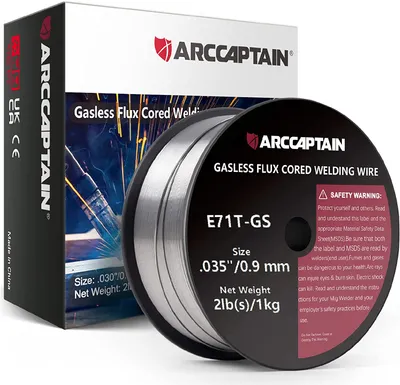 Produktbild von ARCCAPTAIN Fülldraht 0,9mm 1KG E71T-GS MIG Schweißdraht für Schweißgerät ohne Gas MIG/MAG FLUX Schweißdraht with , D100 Drahtrolle mit 20mm Dorn