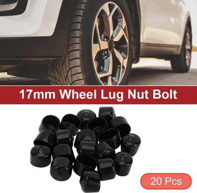 Image de Cache-Écrou De Roue En Forme Cylindrique Pour Boulon D'Écrou De Roue, Jantes, Vis De Pneu, Capuchon Anti-Poussière, Protection D'Écrou 17mm Pvc Noir