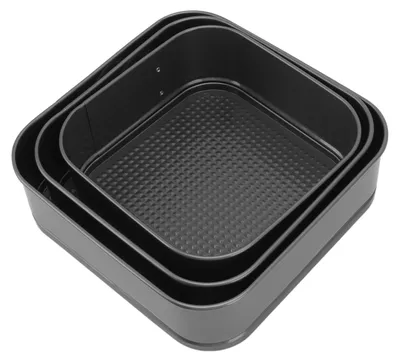 Imagen del producto de Molde desmontable cuadrado para pasteles, evita que se pegue, con base removible y a prueba de fugas. Ideal para cheesecake, pizza, pan y otros postres. Disponible en tamaños de 18, 20 y 22 cm