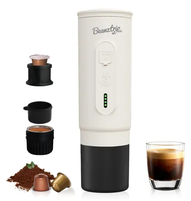 Tragbare Espressomaschine 2-in-1, 20 bar, Akku, USB-C, Camping