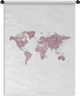 Produktbild von MuchoWow® Wandteppich Wandbehang Weltkarte - Marmor - Rosa 60x80 cm Tapisserie Dekoration Wandtuch - Decke - Wandtücher - Wohne